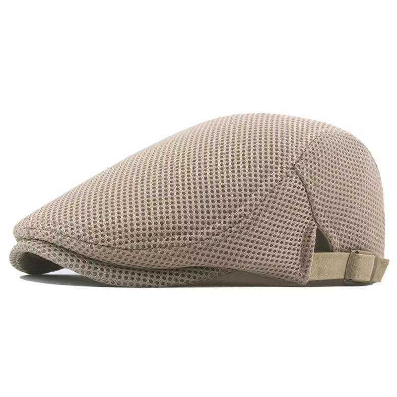 Womens Korean-style Trendy Beret Sun Hat Mens Solid-color Marching Cap