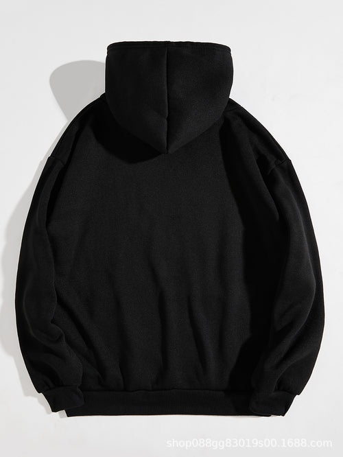 European And American-style Hooded Sweatshirt Solid-color Lettered Sweatshirt