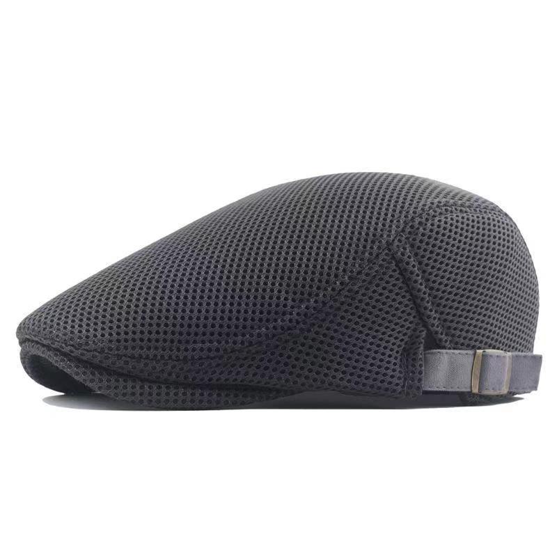 Womens Korean-style Trendy Beret Sun Hat Mens Solid-color Marching Cap