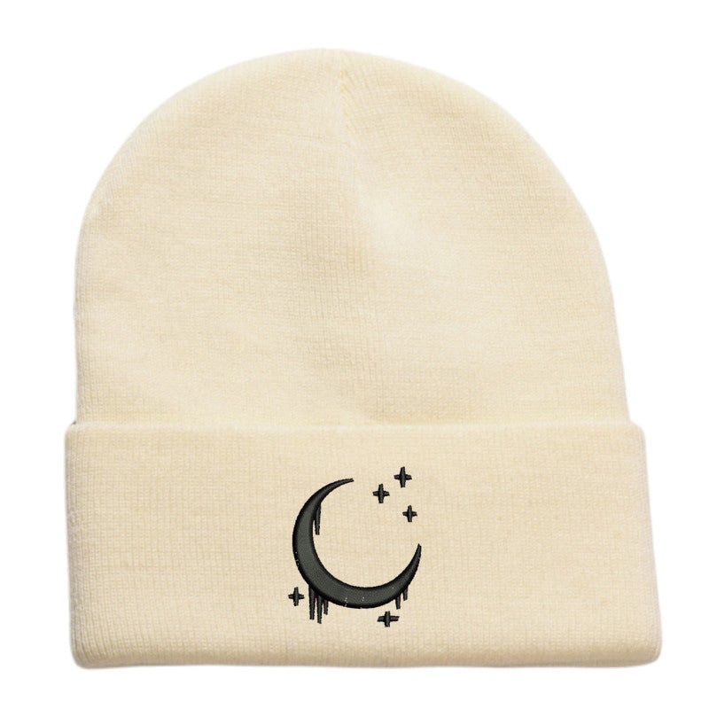 Moon & Star Drip Beanie – Tokyo Night Vibe