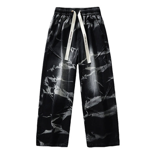 Fashionable Wide Leg Straight Cut Loose Fit Stretchy Casual Denim Jeans