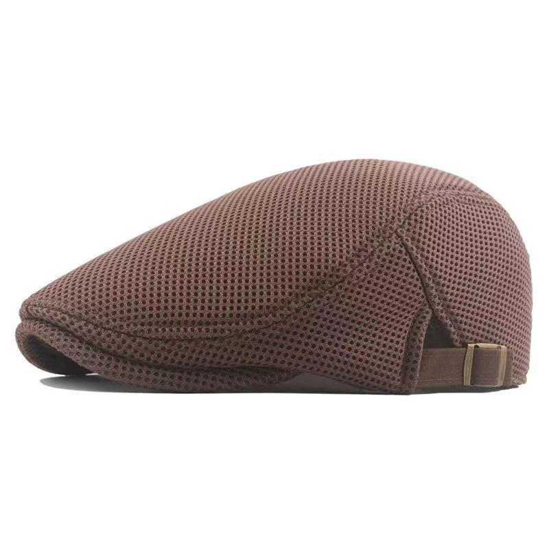 Womens Korean-style Trendy Beret Sun Hat Mens Solid-color Marching Cap