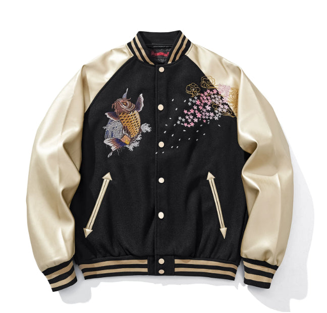 Sakura Satin Varsity Jacket – Tokyo Luxe Street