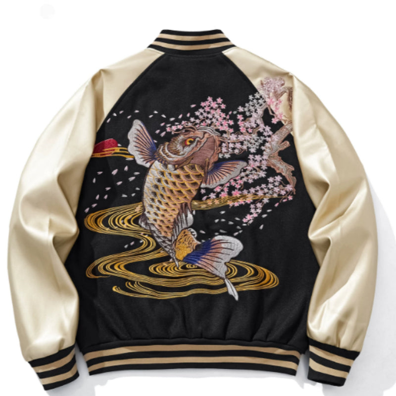Sakura Satin Varsity Jacket – Tokyo Luxe Street