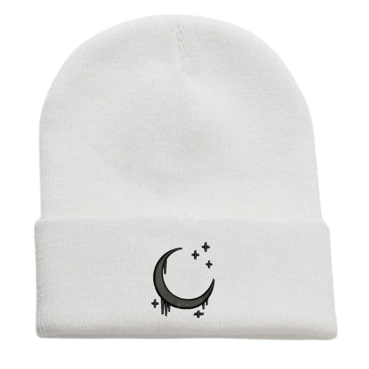 Moon & Star Drip Beanie – Tokyo Night Vibe