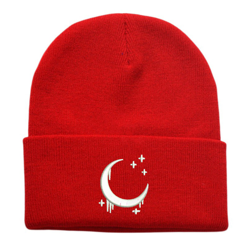 Moon & Star Drip Beanie – Tokyo Night Vibe