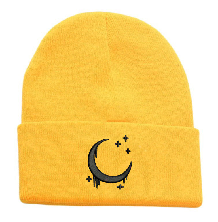 Moon & Star Drip Beanie – Tokyo Night Vibe