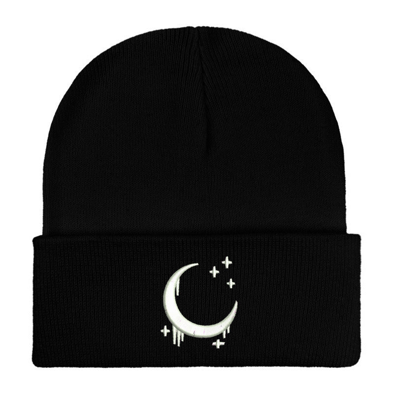 Moon & Star Drip Beanie – Tokyo Night Vibe