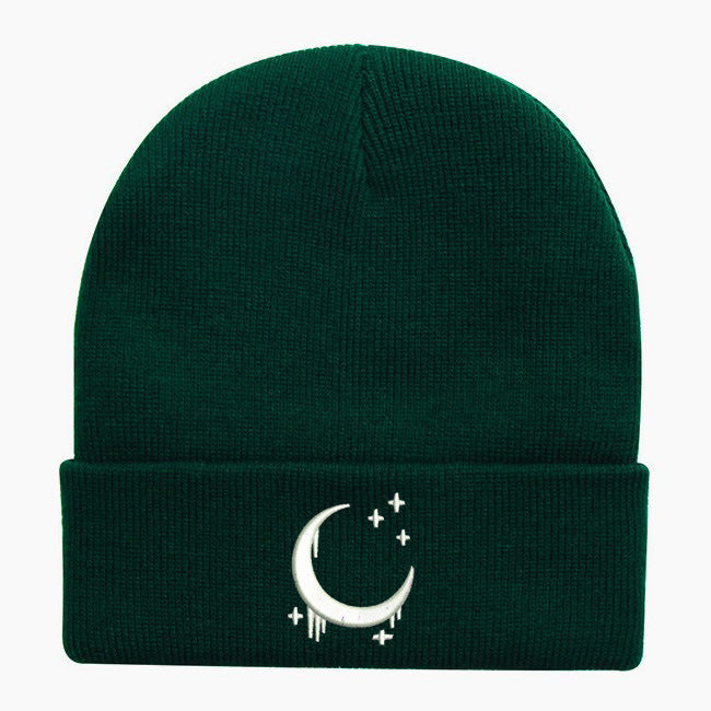 Moon & Star Drip Beanie – Tokyo Night Vibe