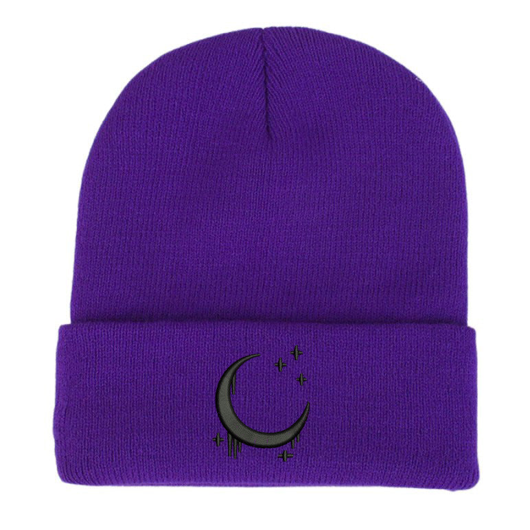 Moon & Star Drip Beanie – Tokyo Night Vibe