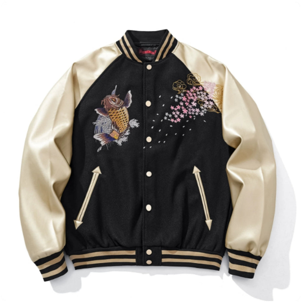 Sakura Satin Varsity Jacket – Tokyo Luxe Street