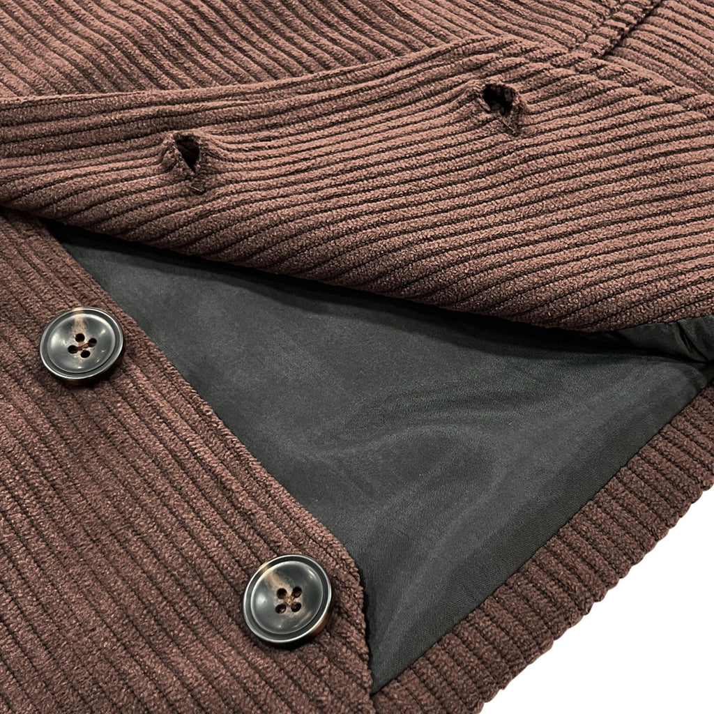 Mens Corduroy Vest With Patchwork Pockets And Outer Jacket