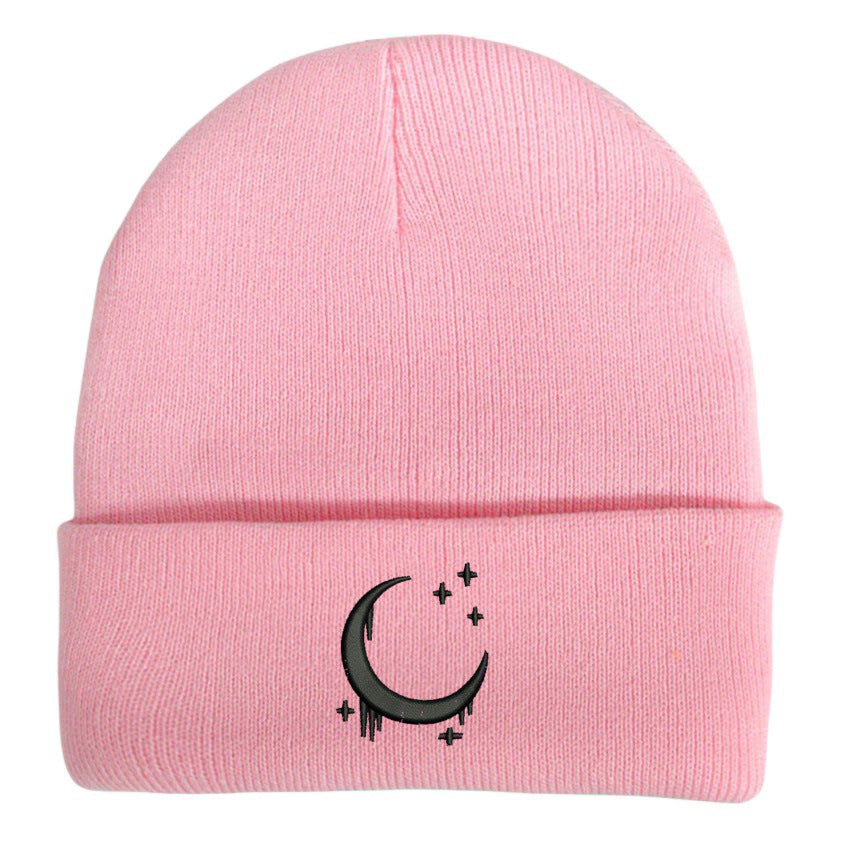 Moon & Star Drip Beanie – Tokyo Night Vibe