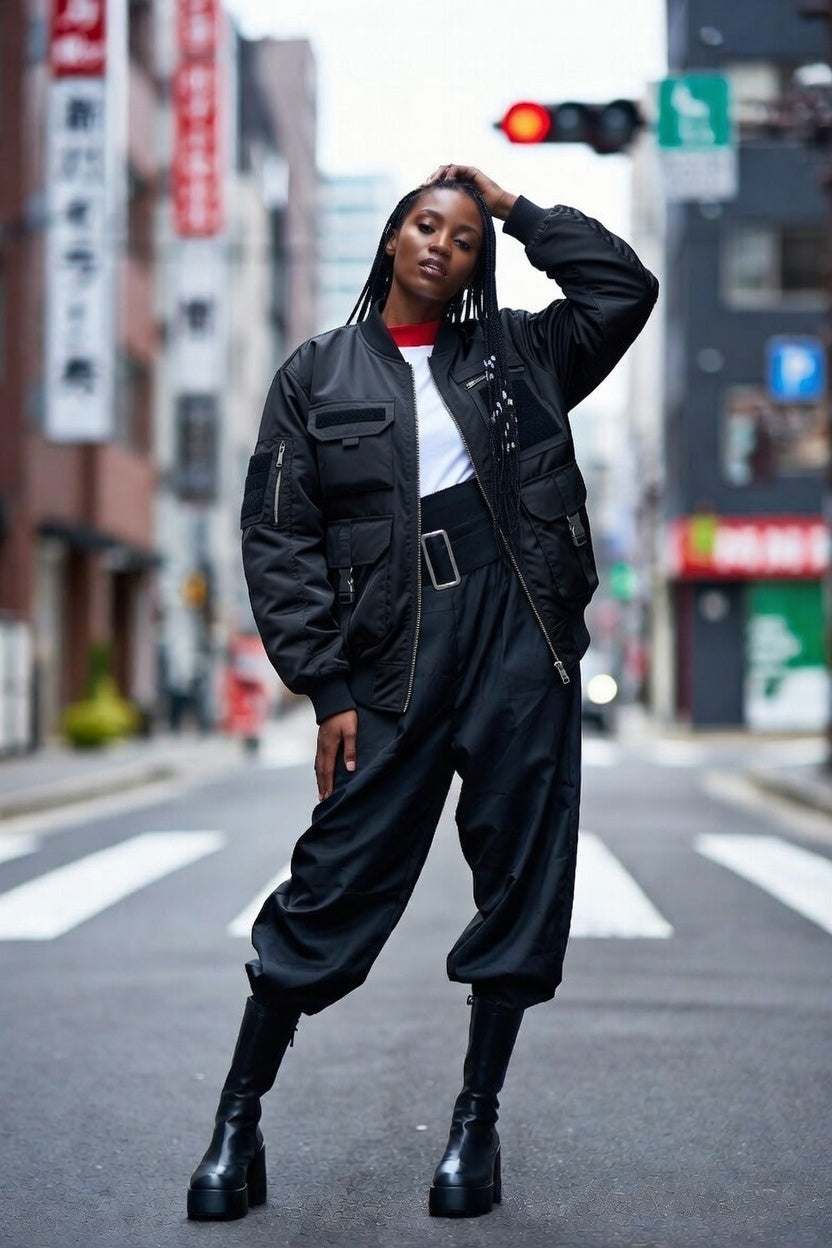 Tactical Black Bomber Jacket – Tokyo Street Edge