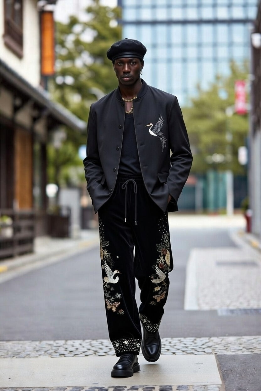Butterfly Embroidered Joggers – Tokyo Street Luxe