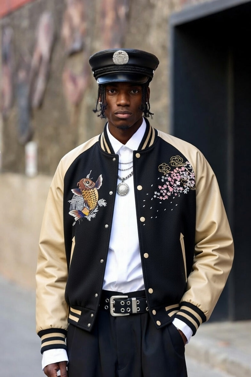 Sakura Satin Varsity Jacket – Tokyo Luxe Street