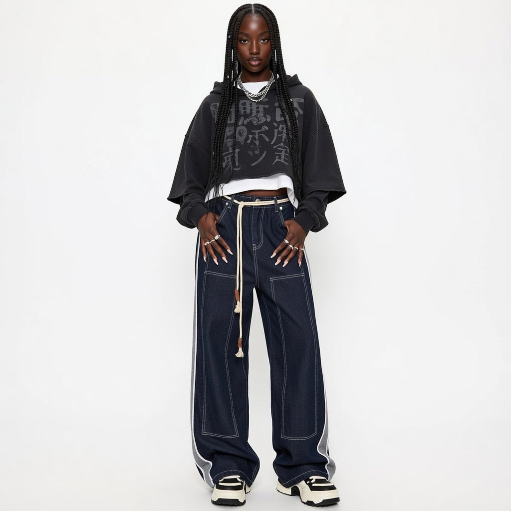 Loose Wide Leg Straight Trousers